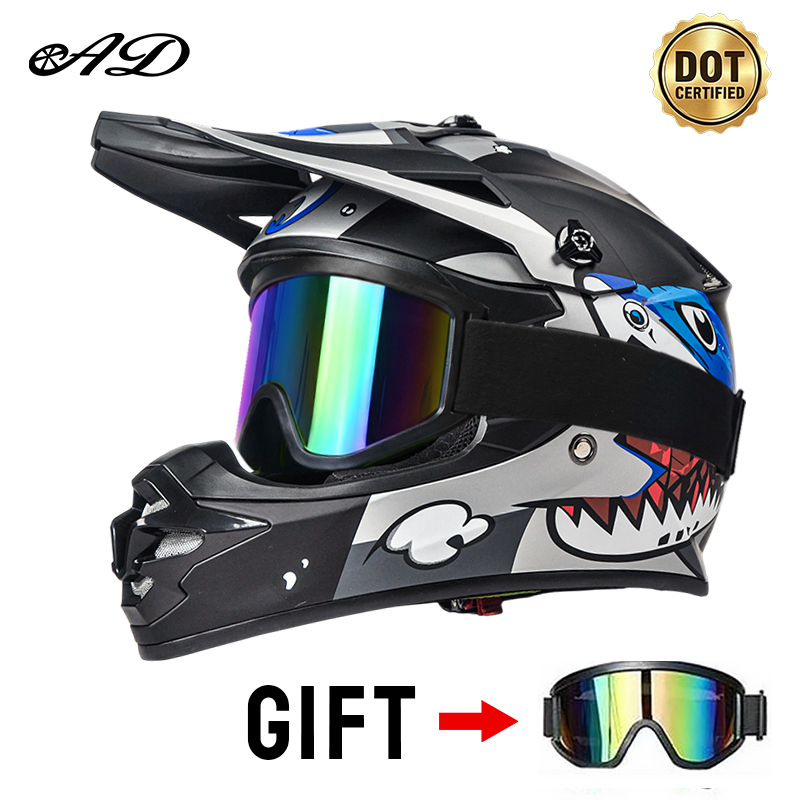 Mountain Biking Helmet Kids - DOT認証済み子供用オートバイヘルメット、オフロード、ストリートライディング、マウンテンバイク用、ゴーグル付き、工場直送