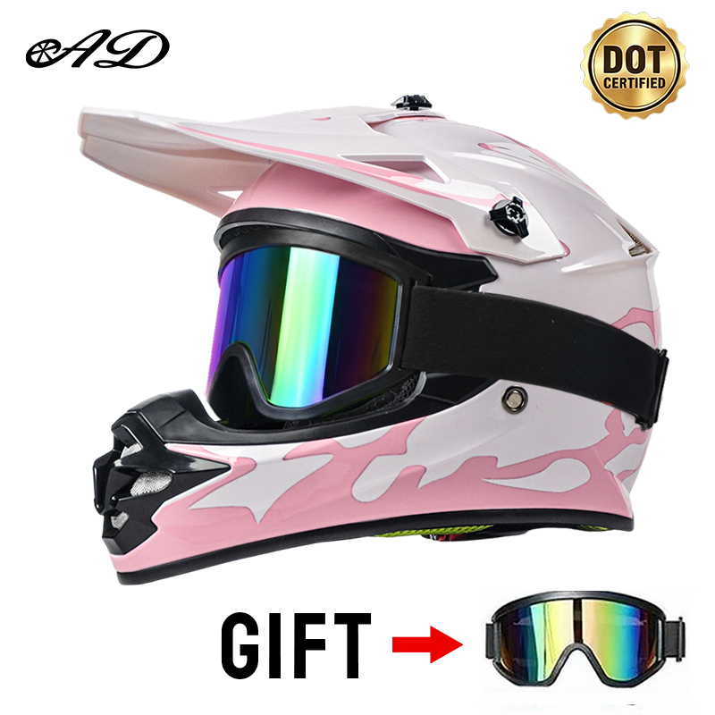 Mountain Biking Helmet Kids - 高品質DOT認証キッズ用オートバイヘルメット、オフロード、ストリートライディング、マウンテンバイクに最適、ゴーグル付き