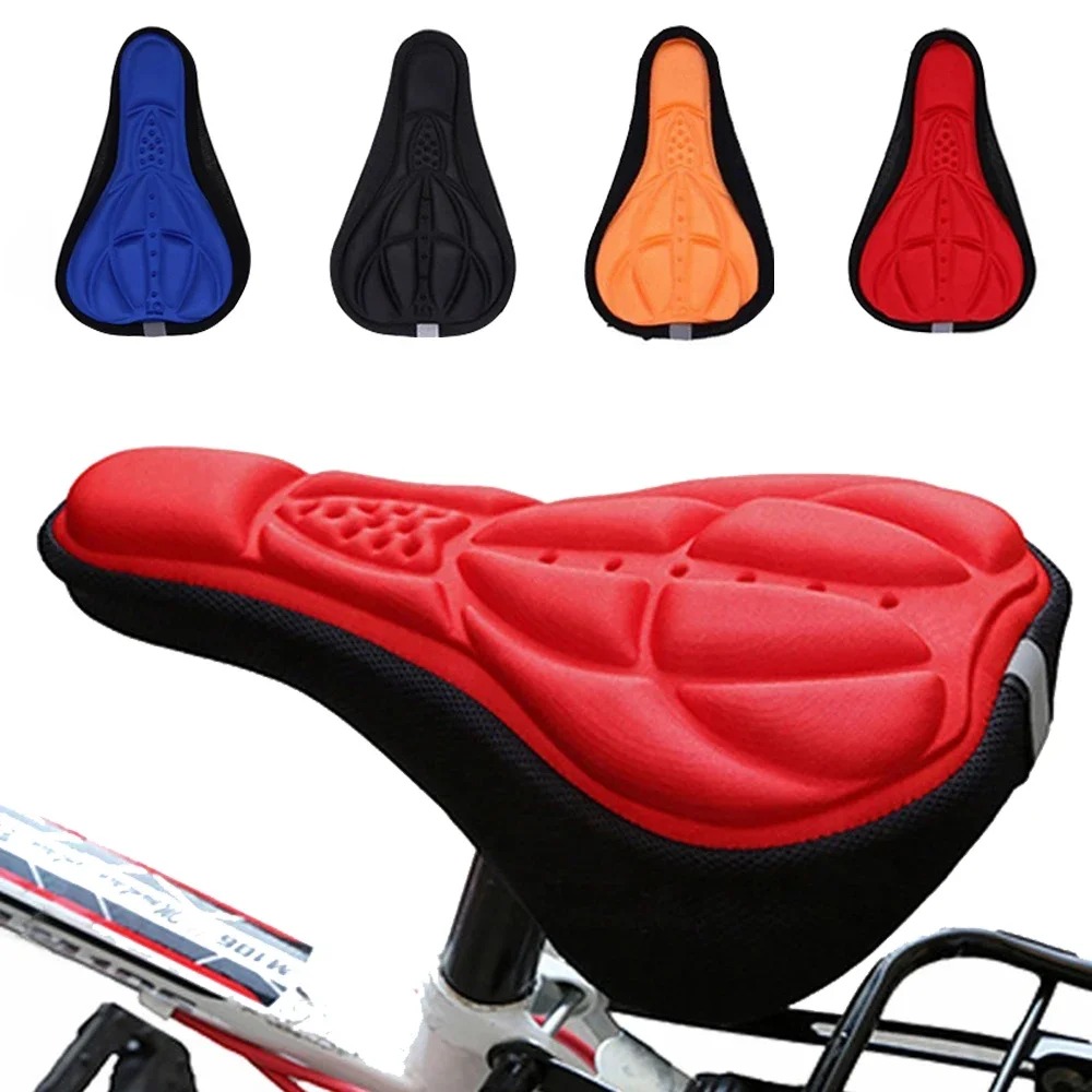 3D 肥厚自転車シートカバーソフトシリコーンスポンジサドルパ - Mountain Biking Accessories のレビューと価格
