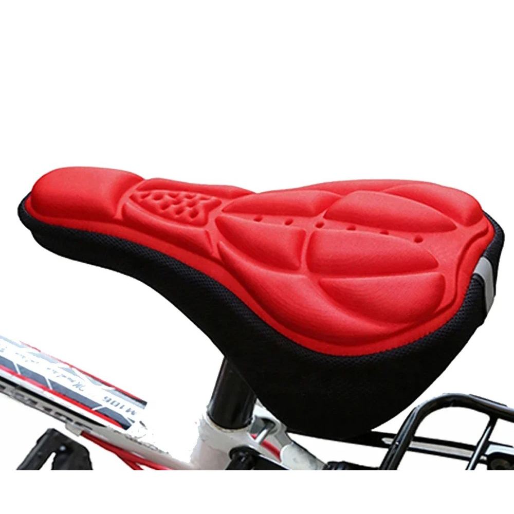 3D 肥厚自転車シートカバーソフトシリコーンスポンジサドルパ - Mountain Biking Accessories のレビューと価格