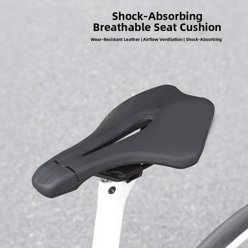 黒 PU レザー衝撃吸収自転車サドル通気性アンチスリップサイ - Mountain Biking Accessories のレビューと価格