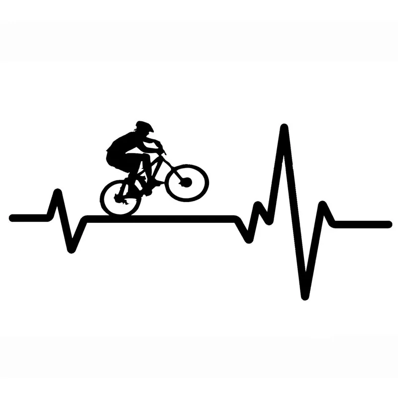 クリエイティブハートビートカーステッカー,サイクリングヘルメ - Mountain Biking Cartoon のレビューと価格