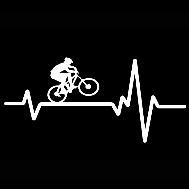 クリエイティブハートビートカーステッカー,サイクリングヘルメ - Mountain Biking Cartoon のレビューと価格
