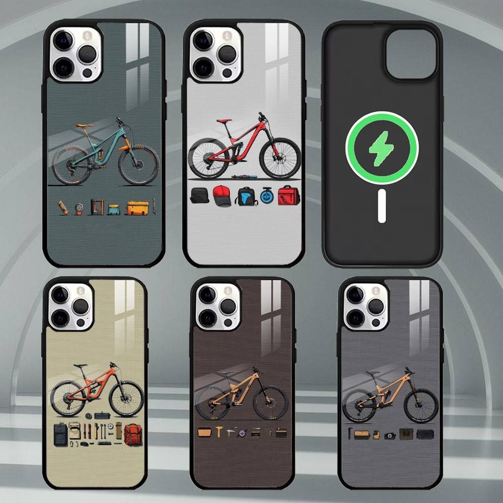 マウンテンバイク自転車柄のクールなiPhoneケース（iPh - Mountain Biking Logo のレビューと価格